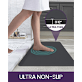 Pikkukuva 4 / 5: Superabsorbentti nopeasti kuivuva kylpyhuonematto, liukumaton Nappa-nahkainen alue matto suihkuun, pesualtaaseen, ammeeseen ja keittiön lattiaan, 16\"x24\" tummanharmaa