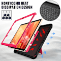 Miniatyrbillede 3 af 4: Blank og skinnende overflade etui til Samsung Tab A7 10,4 tommer med justerbart stativ, bikagedesign til varmeafledning, fuld beskyttelse