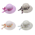 Miniatyrbilde 3 av 5: Dame Solhatt Strand Bred Bremskjerm Floppy Halmhatt Vår Sommer Solhatt（Rosa）