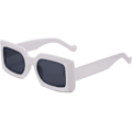 Miniatyrbillede 1 af 3: Rektangulære solbriller til kvinder Retro Chunky Fashion Square Frame Eyewear(hvid)