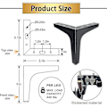 Miniatyrbillede 2 af 5: 4 stk. Metalmøbelben Mat Sort Sofaben til Sofa Kommode Stol Seng Bord Skab Skab DIY Udskiftning
