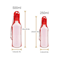Miniatyrbild 2 av 3: Vattenflaska för husdjur 250/500 ml Plast Vattenflaska för husdjur Skål Fällbar 500 ml Gul