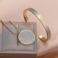 Miniatyrbild 1 av 5: Ayatul Kursi Halsband Armband Anpassade Rostfritt Stål Hängen För Kvinnor Halsband Guld Smycken Islam Muslimsk Arabisk Smycken Present ShenKa（Silver）