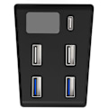 Miniatyrbild 1 av 5: Adapter Typ C Expansionsladdare 5 Port Usb Hub Dataöverföring Kompatibel För Ps5 (1st, Svart)