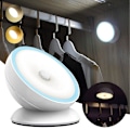 Miniatyrbillede 1 af 5: Led natlys sensor magnet roterende base krop induktion lampe til hjem trappe gang, wuzhou (hvidt lys)