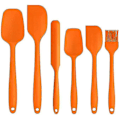 Miniatyrbillede 1 af 3: Silikonespatelsæt, 6 stk. Non-stick gummi 447f varme med rustfrit stål kerne spatler til madlavning