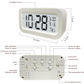 Miniatyrbillede 2 af 4: Digitalt vækkeur, LED-vækkeur med temperatur, snooze-funktion, 12/24H-konvertering, kalender, til soveværelse, kontor, køkken (genopladelig)