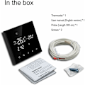 Miniatyrbild 5 av 5: Programmerbar elektrisk termostat Smart digital rums termostat med glas pekskärm 230V 16A Svart