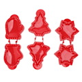 Miniatyrbild 4 av 5: 3 st fickpajformar julgran stjärna handske form degpress mini handpajform set pajtillverkare för julbakning