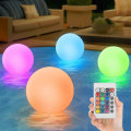 Miniatyrbild 1 av 5: 1 st utomhusbelysning poollampa med fjärrkontroll RGB-färgförändrande bolllampa 16 färger flytande dammlampa IP67 vattentät för simbassäng 25 cm