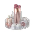 Miniatyrbillede 2 af 5: 2 stk. Kosmetisk opbevaringsstativ Krydderier Makeup drejeskive Organizer Roterende bakke til smykker Multifunktion (Transparent)