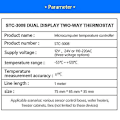 Miniatyrbillede 3 af 5: Dc 12v Dobbelt Digital Display Termostat Temperaturregulator Temperaturstyring