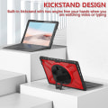 Miniatyrbillede 5 af 5: Unikt designet etui til Surface Pro 4/5/6/7/7+ med håndrem, tastaturrem (ingen tastatur), justerbart stativ, robust beskyttelsesetui, stødsikkert
