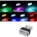 Pikkukuva 2 / 5: 2 kpl punainen yleinen Mini USB LED auton sisätilan tunnelmavalot auton tavaratilan tunnelmavaloihin, punainen