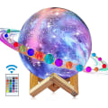 Miniatyrbillede 2 af 5: 3D-malet månelampe, LED stjernehimmel nattelys sfærisk moderne lampe