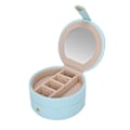 Miniatyrbillede 2 af 5: Smykkeæske PU Bærbar Multifunktionel Smykke Ring Øreringe Opbevaringsboks Organizer(Lyseblå )