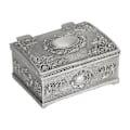 Miniatyrbillede 3 af 5: Retro Smykkeæske Rektangulær Blomster Relief Dekoration Øreringe Ring Opbevaringsboks