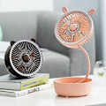Miniatyrbillede 4 af 4: Sammenklappelig opbevarings-LED-lys bærbar USB-ventilator skrivebordsvæglampe nattelys (brun)