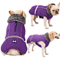 Miniatyrbillede 1 af 5: Varm Hundejakke Reflekterende Hunde Vinterjakke Vandtæt Vindtæt Hunde Turtleneck Tøj til Koldt Vejr Tyk Fleece Foring Kæledyrstøj