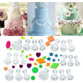 Pikkukuva 2 / 5: 20 kpl Mini Fondant-leikkureita Keksileikkureita Sugarcraft Kakunkoristeluvälineet, Neliö/pyöreä/Sydän/soikea/Viisisakarainen jne.