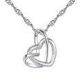 Pikkukuva 1 / 2: Himmeä kaksoissydänriipus kaulakoru Elegantti Lady Heart Heart -kaulakoru