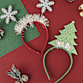 Miniatyrbild 4 av 5: Flickor Paljetter Julgran Snöflinga Form Hårband Unik Hårbåge För Karneval