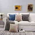 Miniatyrbilde 2 av 5: Set med 2 svarte putetrekk Rustikk lin dekorative firkantede pynteputer 16x16 tommer for sofa sofadekorasjon