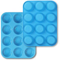 Miniatyrbild 1 av 5: 12-koppars silikonmuffinsform, 2-pack non-stick muffinsformar, bakform för
