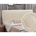 Miniatyrbild 2 av 5: Huvudgavelöverdrag täcke överdrag elastiskt huvudgavelöverdrag 180 cm, quiltad täckeöverdrag i enfärgad bomull huvudgavelöverdrag, beige-180 x 80 cm