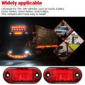 Miniatyrbilde 5 av 5: 10 stk 2,5 tommers 2 diode tilhengermarkeringlys vanntett LED tilhenger sidemarkeringlys oval tilhenger kjørelys for lastebil RV eksteriør markering lys