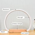 Miniatyrbilde 5 av 5: Nattbordslampe Trådløs Lader, 3W Bordlampe med Berøringslader med USB-port, LED-Skrivebordslampe, Mobil