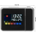 Miniatyrbild 5 av 5: Digital Projektionsväckarklocka med temperaturhygrometer Tid Datum LCD-display Klocka - med USB-kabel Vit