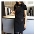 Miniatyrbild 1 av 5: Nytt trendigt köksförkläde i canvas för kvinnor och män, kockförkläde, grillförkläde, restaurang, bar, butik, café, skönhetssalong, nagelstudio, uniform, 1 st (svart)