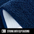 Miniatyrbilde 3 av 5: 24\" x 16\" Sklisikker, slitesterk og myk baderomsmatte, maskinvaskbar absorberende mikrofiber badematte, mørkeblå