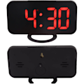 Miniatyrbild 4 av 5: Digital spegelklocka dimbar dubbel USB-laddningsport LED elektronisk väckarklocka