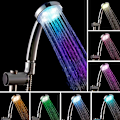 Miniatyrbild 4 av 5: JINYOMFLY LED-duschhuvud 7 färger automatisk växling högtrycksduschhuvud universellt badrumshandduschhuvud för hem hotell badrum krom