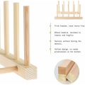 Miniatyrbild 3 av 5: 2 st bambu diskställ, trä diskställ, bambu diskställ, bambu diskställ för skål, koppar, skärbräda, CD-skivor, böcker