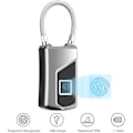 Miniatyrbilde 3 av 5: Fingeravtrykklås, IP66 vanntett sikkerhetsnøkkelfri lås USB oppladbar dør lås for husdør, ryggsekk, koffert, sykkel, etc.