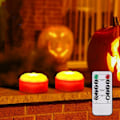 Miniatyrbild 1 av 5: Set med 2 Halloween pumpa-lampor med fjärrkontroll timer batteridriven LED pumpa-lampor utomhus pumpa dekorationer flamlösa ljus