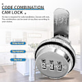 Miniatyrbild 5 av 5: Alloy Kodkombination Cam Lock Nyckellös Post Brevlåda Skåp Rv 3 Vred Silver