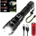 Miniatyrbillede 1 af 5: Ultra kraftig LED-lommelygte, 10000 lumen genopladelig lommelygte, Xhp70.2 taktisk lys, Ip67 vandtæt