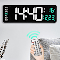 Miniatyrbild 2 av 5: Digital väggklocka fjärrkontroll temperatur datumvisning LED-klocka（BLÅ TEMP DATUM)