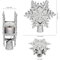 Miniatyrbild 4 av 5: Julgransprydnad med vit snöflingsprojektor, LED-roterande snöflingsprojektor, 3D-blixtljus silver snöflinga trädtopp för jul