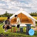 Miniatyrbild 6 av 7: Fällbar campingpall, justerbar hopfällbar pall för utomhusbruk Blå
