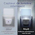 Miniatyrbillede 2 af 4: Integreret LED-nattelys, 2 stk., med automatisk sensor, dag/nat, stikkontakt, mat hvid
