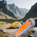 Miniatyrbild 1 av 8: Sovsäck för vuxna för vintern, tjock och varm, utomhuscamping, resor, bergsklättring, portabel och smutsavvisande, campingsovsäck Gray with orange 1.3KG （180+30）*75cm适宜温度15℃