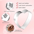 Miniatyrbild 3 av 5: 3-delars set med hjärtformade kakformar, 4/6/8 tum stora rostfria kakformar i metall