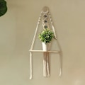 Miniatyrbild 2 av 7: Boho vägg hylla, handvävd blomkruka stativ, väggdekoration med tofsar, väggmontering för sovrum, balkong
