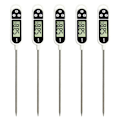 Miniatyrbild 4 av 8: Set med 5 digitala termometrar, stektermometer, kötttermometer, LCD grill BBQ kött, grilltermometer