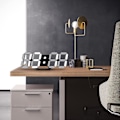 Miniatyrbillede 5 af 5: 3D LED Digital Væg Ur - Stor Lysende Alarm Ur - Lydløs Snooze Funktion - Justerbar Lysstyrke - 12/24 Timers Dato/Temperatur Display - Kontor Køkken